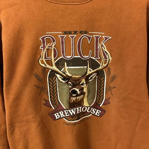 Croft & Barrow Big Buck Brewhouse Orange Crewneck Sweatshirt Medium - Picture 2 of 6